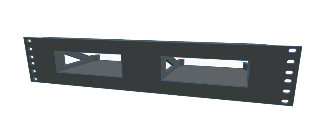 3D Printed 2 U Shelf for Sonos Ports